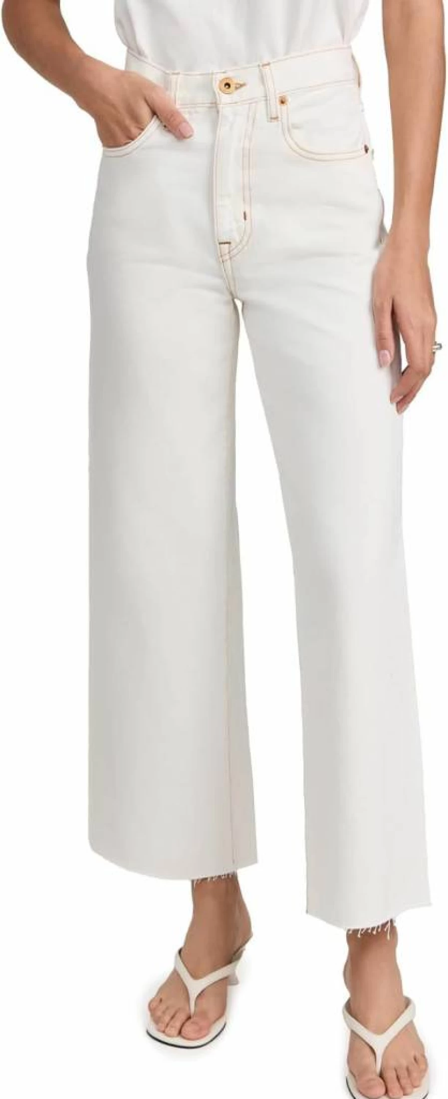 SLVRLAKE Women's High-Waisted Grace Crop Jeans - Stylish Slim Fit Stretch Denim for Women
