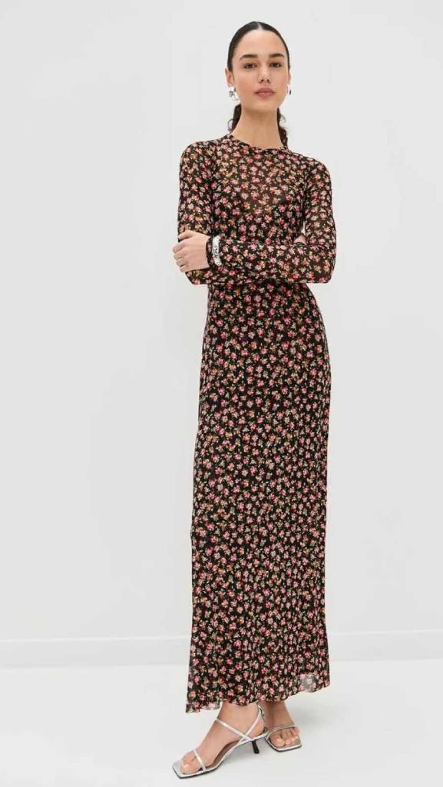 AFRM Women's Paola Mesh-Lined Ankle-Length Dress - Elegant Self Lining & Comfort Fit