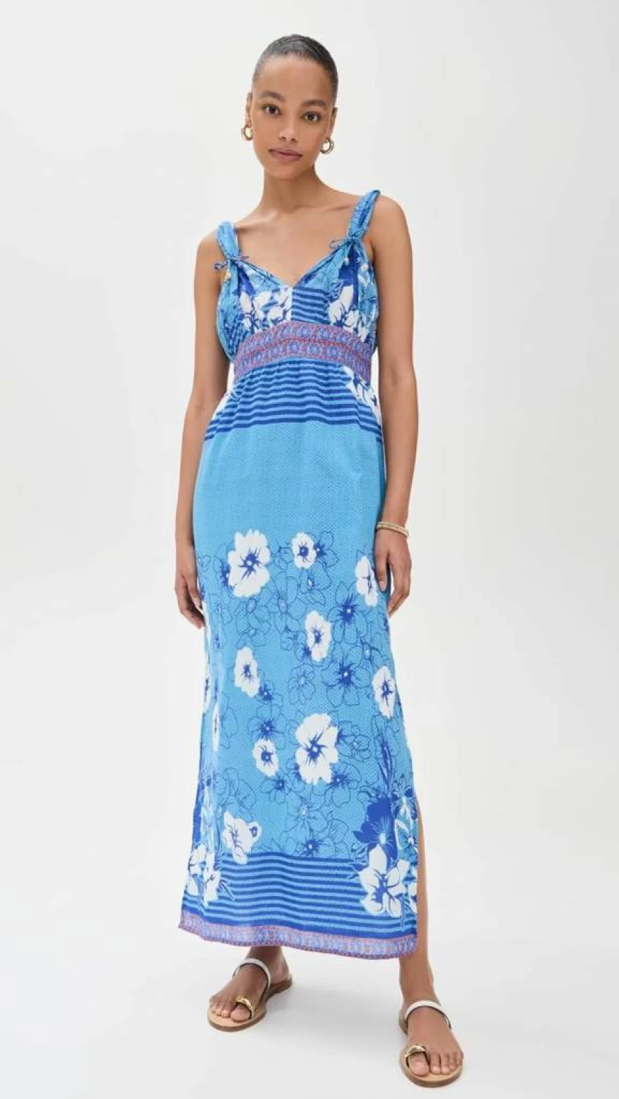 BELL Women's Elegant Knot Detail Maxi Dress - Flowy Summer Long Dress for Women