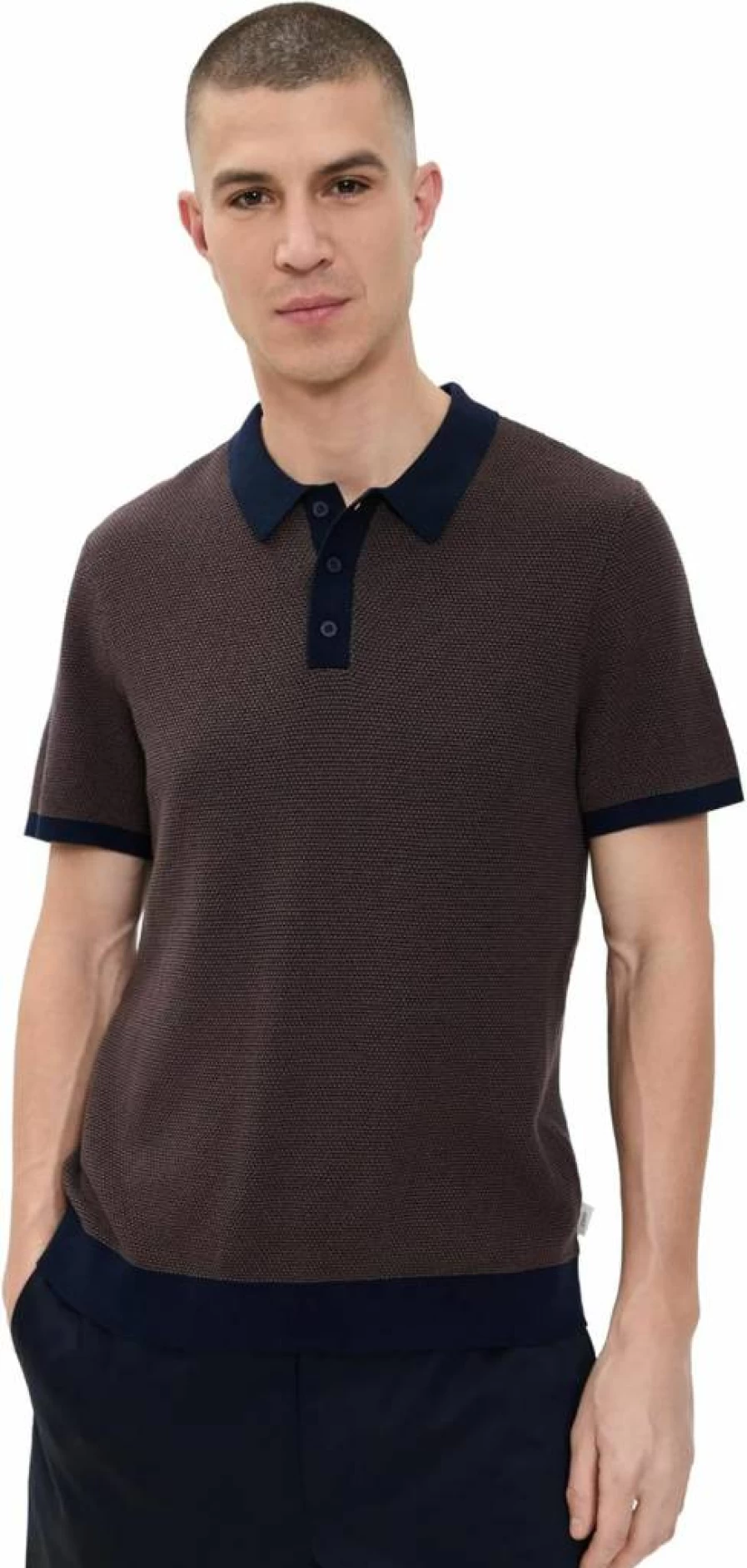 Onia Men's Premium Cotton Textured Knit Polo Shirt - Classic Casual Style