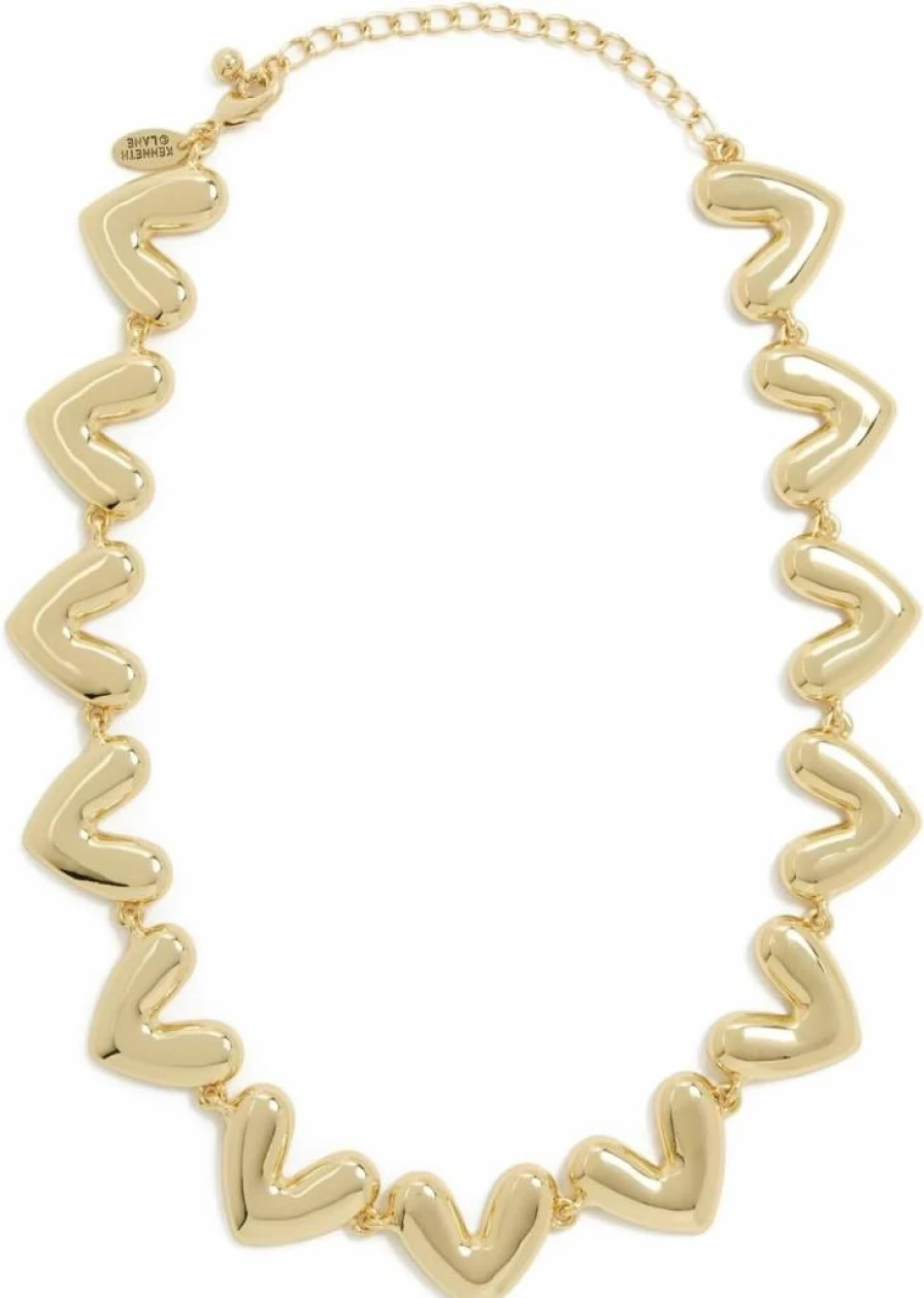 Kenneth Jay Lane Heart Pendant Lobster Claw Clasp Necklace for Women
