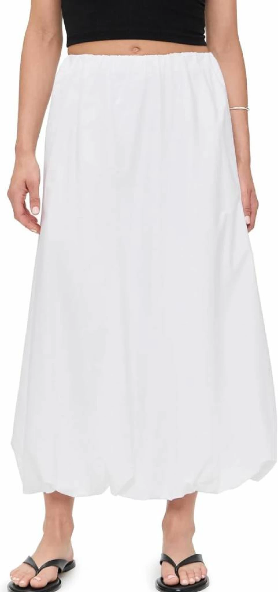 Enza Costa Women's Stylish Poplin Bubble Hem Skirt - Elegant & Comfortable Fashion Skirt