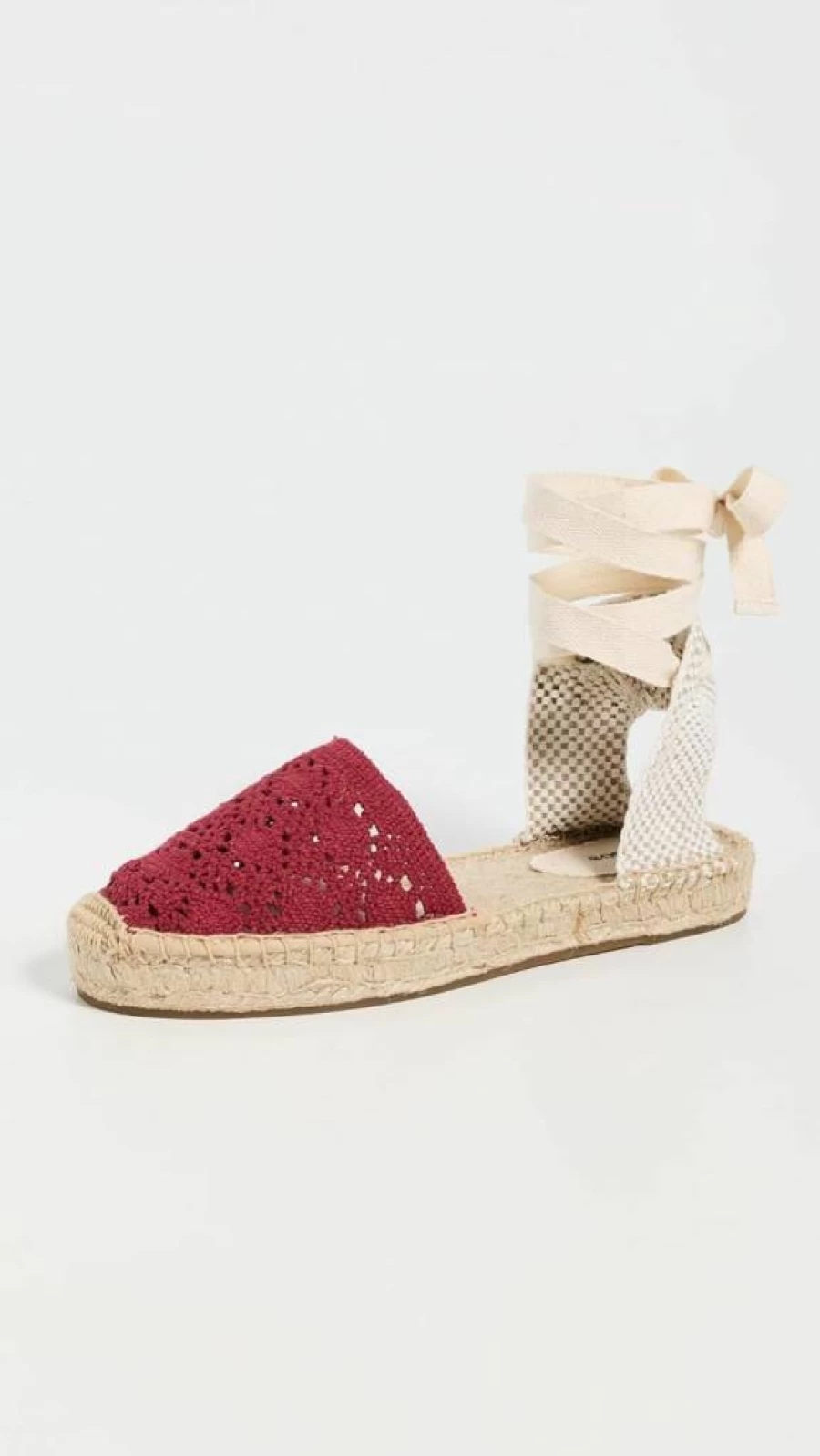 Soludos Women's Lauren Lace-Up Crochet Espadrille Flats | Breathable Summer Shoes | Handmade Comfort