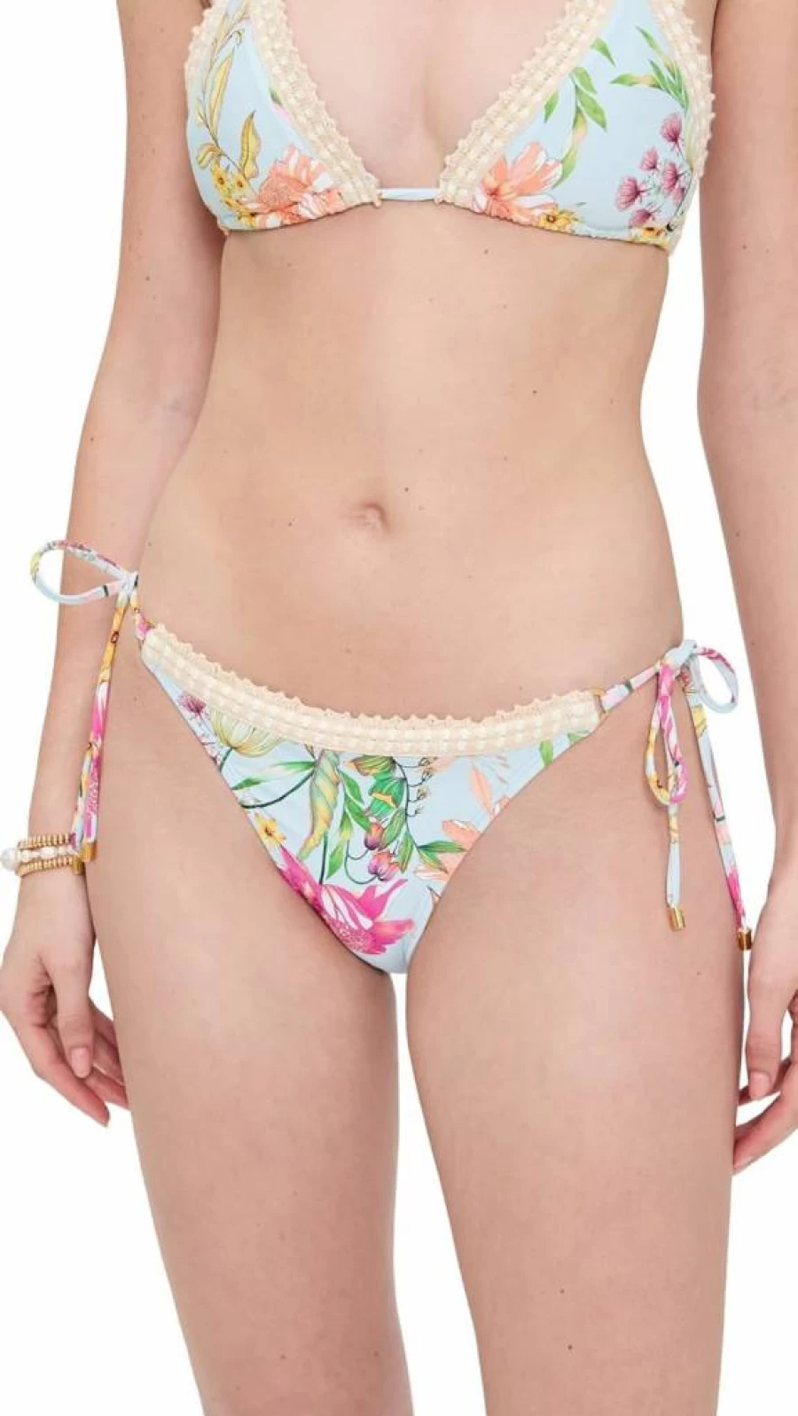 PQ Swim Carrie Crochet Trim Bikini Bottoms for Women - Stylish Beachwear