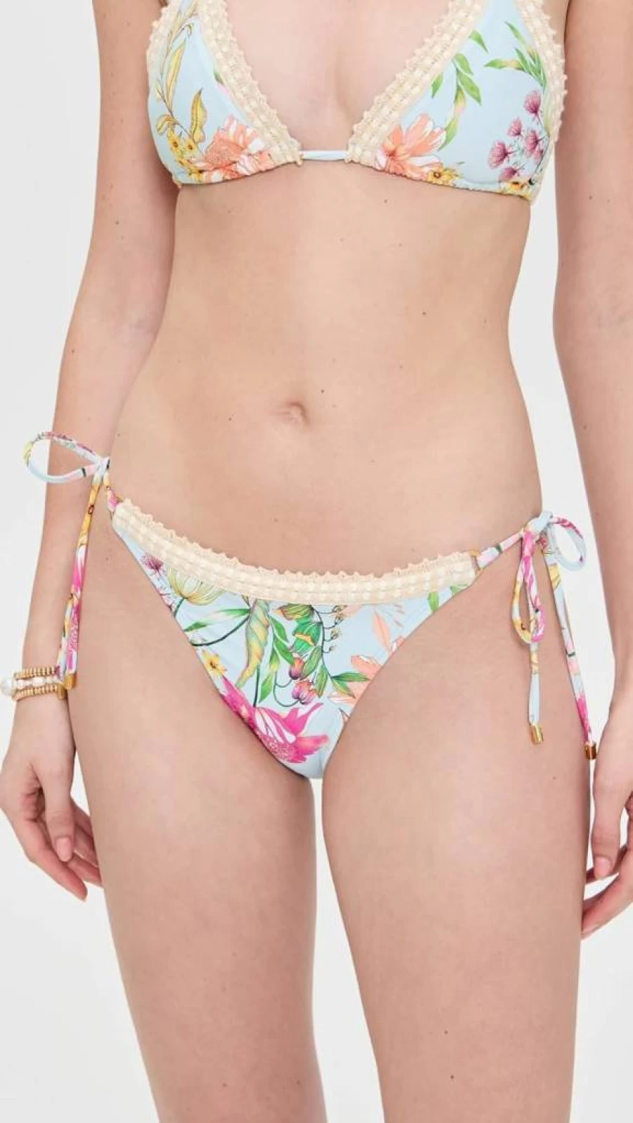 PQ Swim Carrie Crochet Trim Bikini Bottoms for Women - Stylish Beachwear
