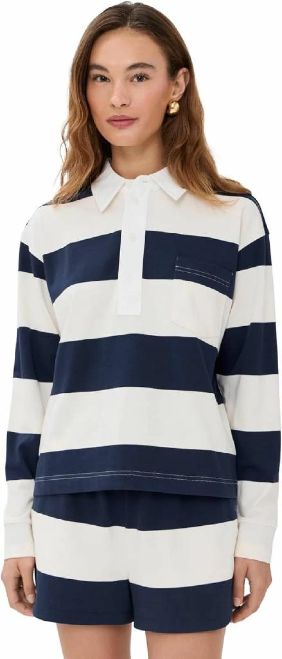 LE BOP Women's Hayley Polo Shirt - Classic Casual Short Sleeve Top for Women