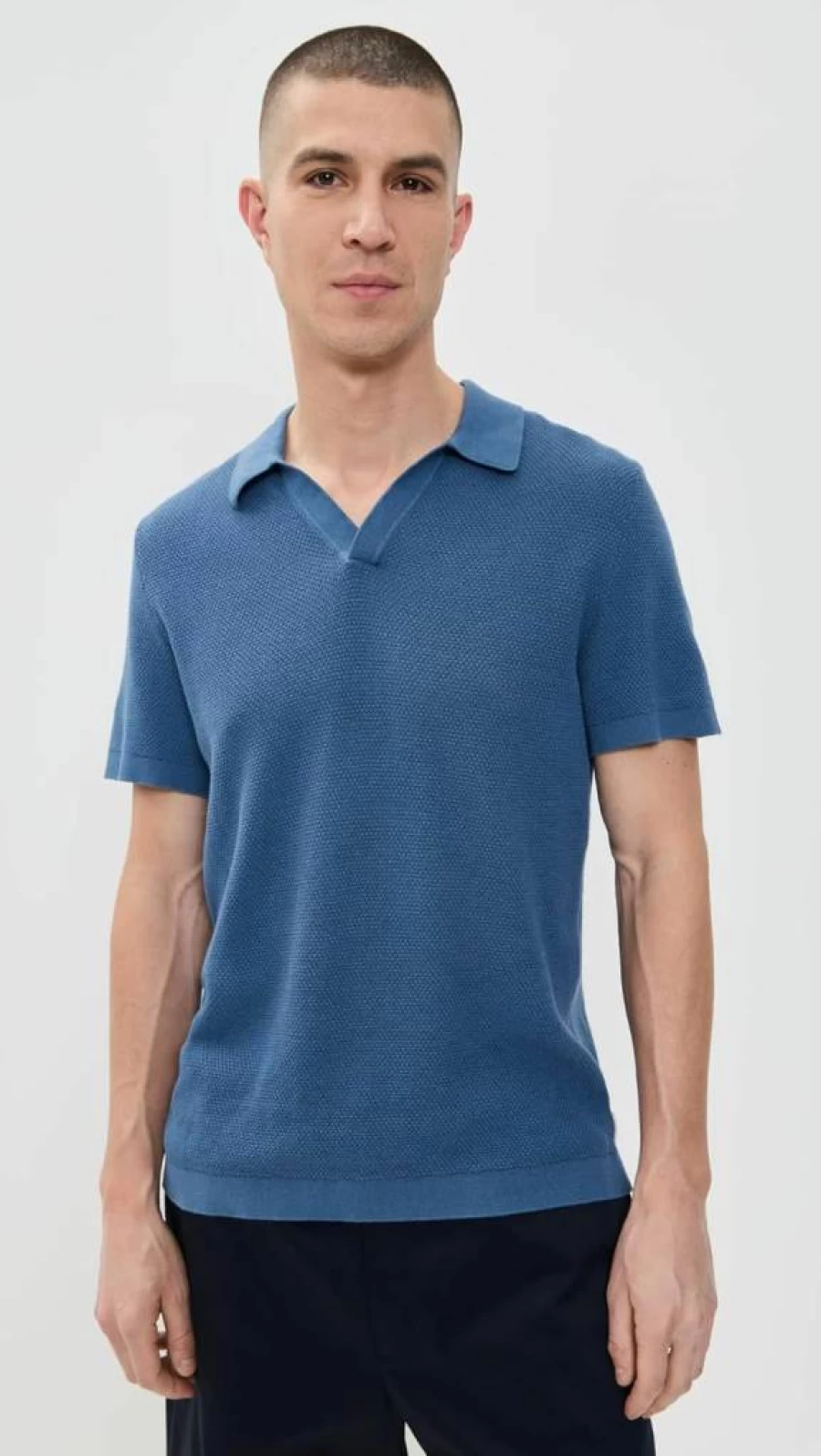 Onia Men's Textured Cotton Johnny Collar Polo Shirt - Classic Casual Style