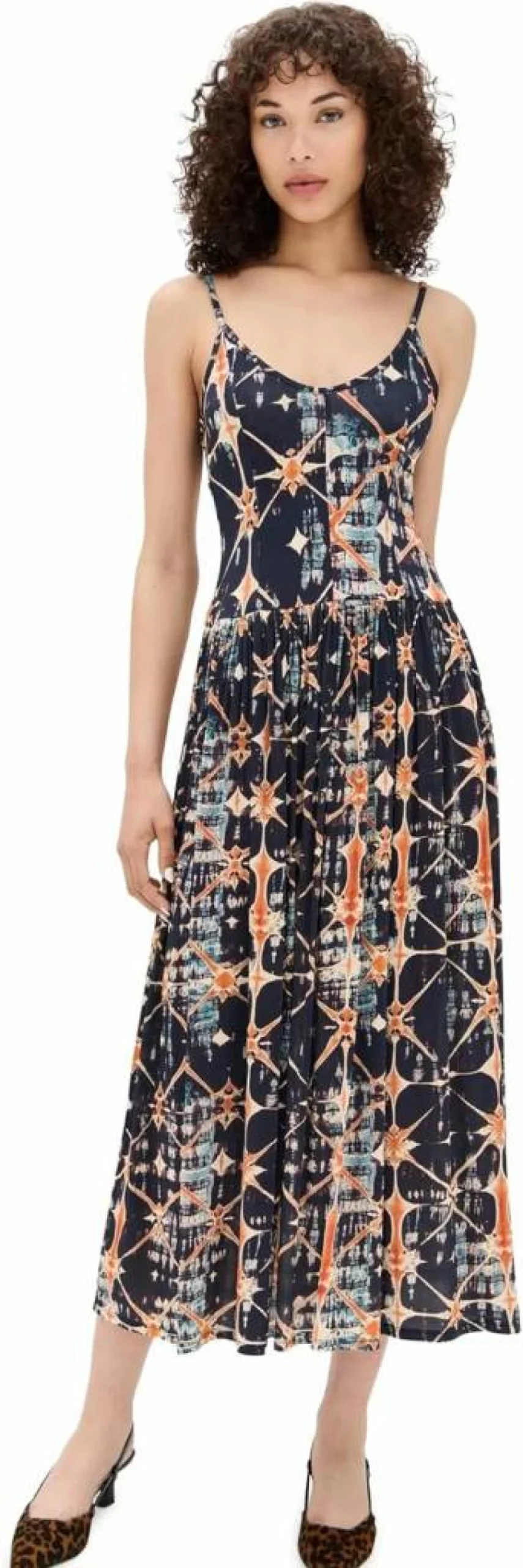 Ulla Johnson Idalia Fitted Floral Midi Dress for Women - Elegant Feminine Style