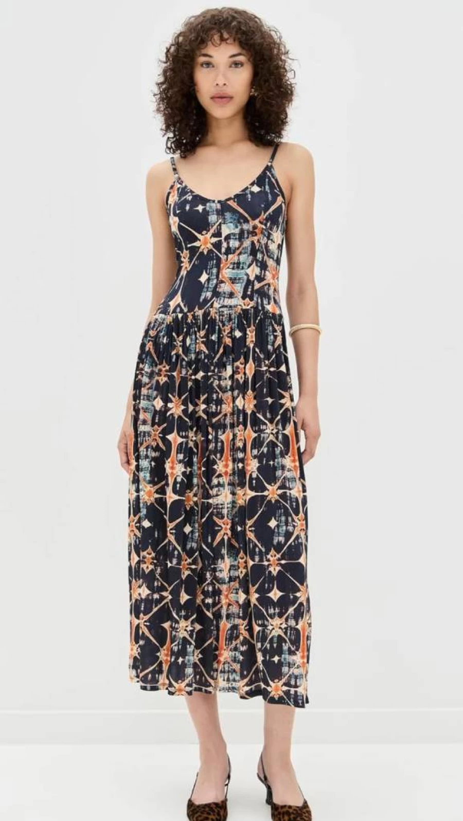 Ulla Johnson Idalia Fitted Floral Midi Dress for Women - Elegant Feminine Style