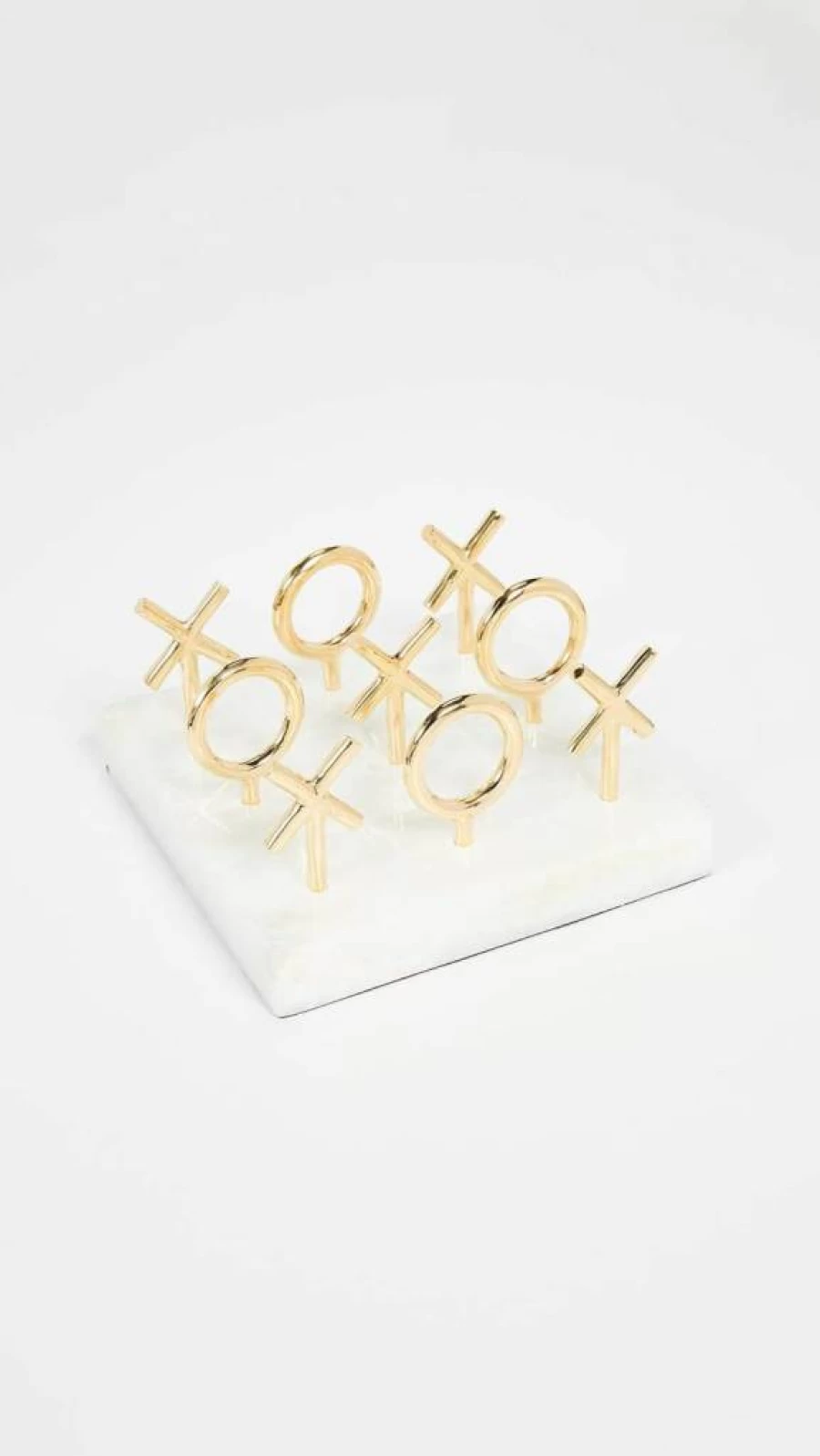 Jonathan Adler Brass Tic Tac Toe Board Game - Luxury Metal Strategy Set for Home Decor