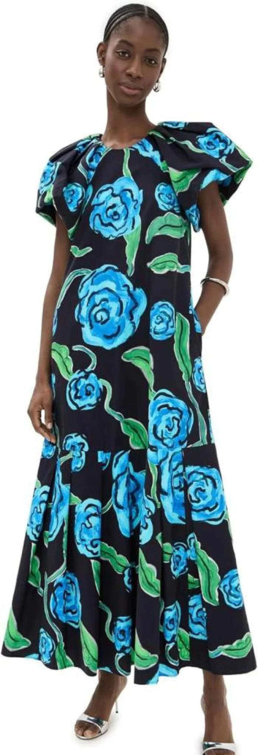 De Loreta Women's Damasco Dress - Elegant Floral Summer Dress with Comfort Fit
