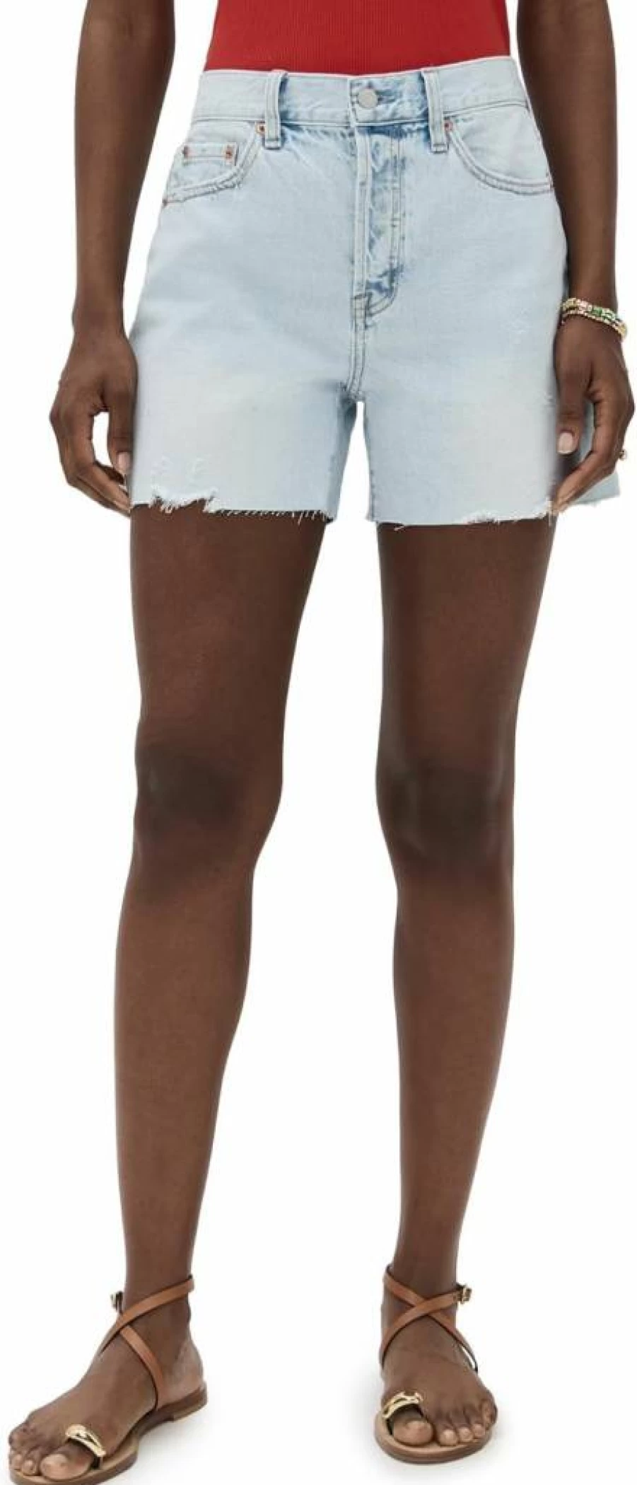 Pistola Denim Women's Andie High-Rise Distressed Denim Shorts