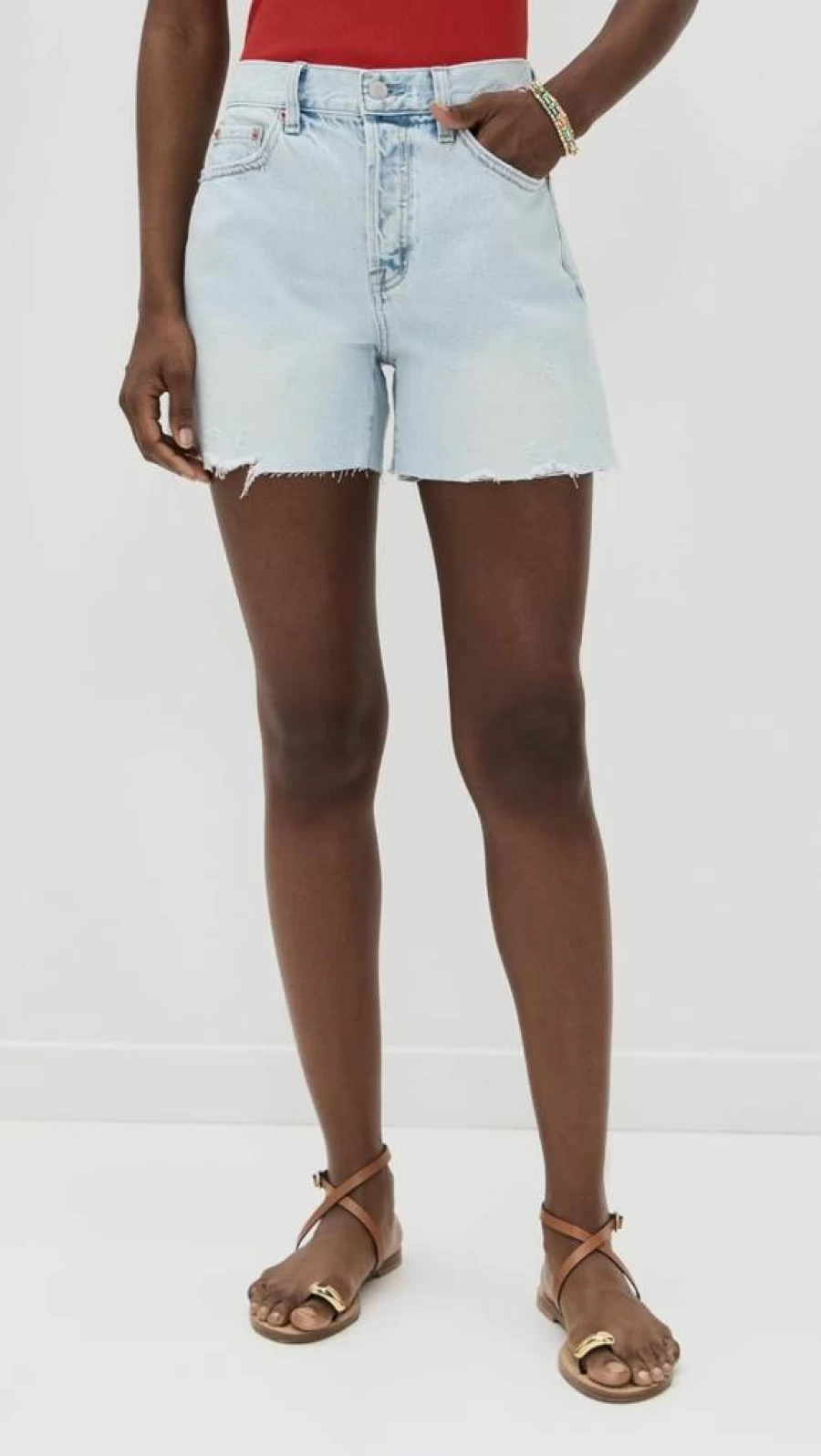 Pistola Denim Women's Andie High-Rise Distressed Denim Shorts