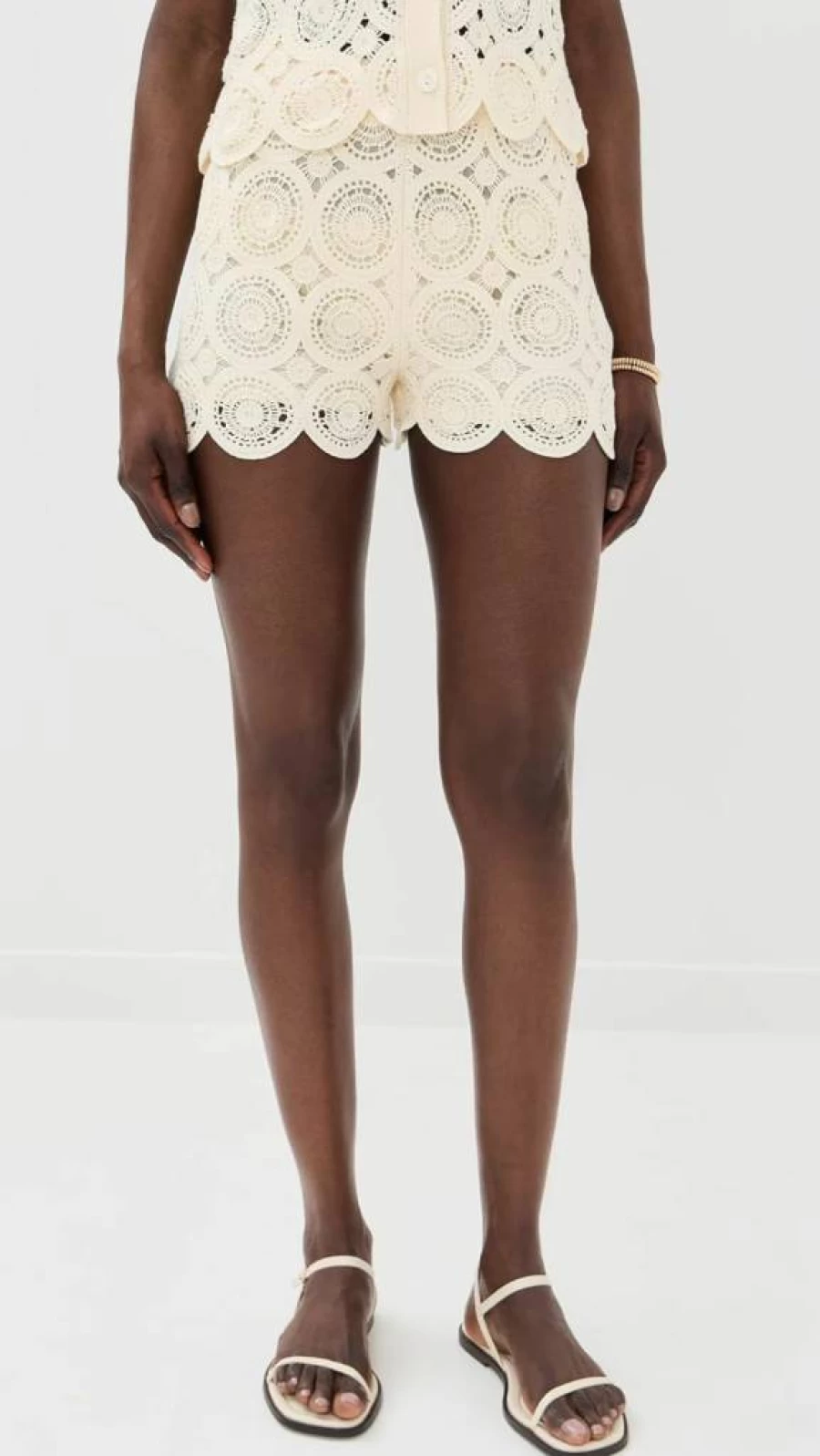 LE BOP Women's Boho Crochet Shorts – Summer Beach High-Waisted Lace Shorts for Women
