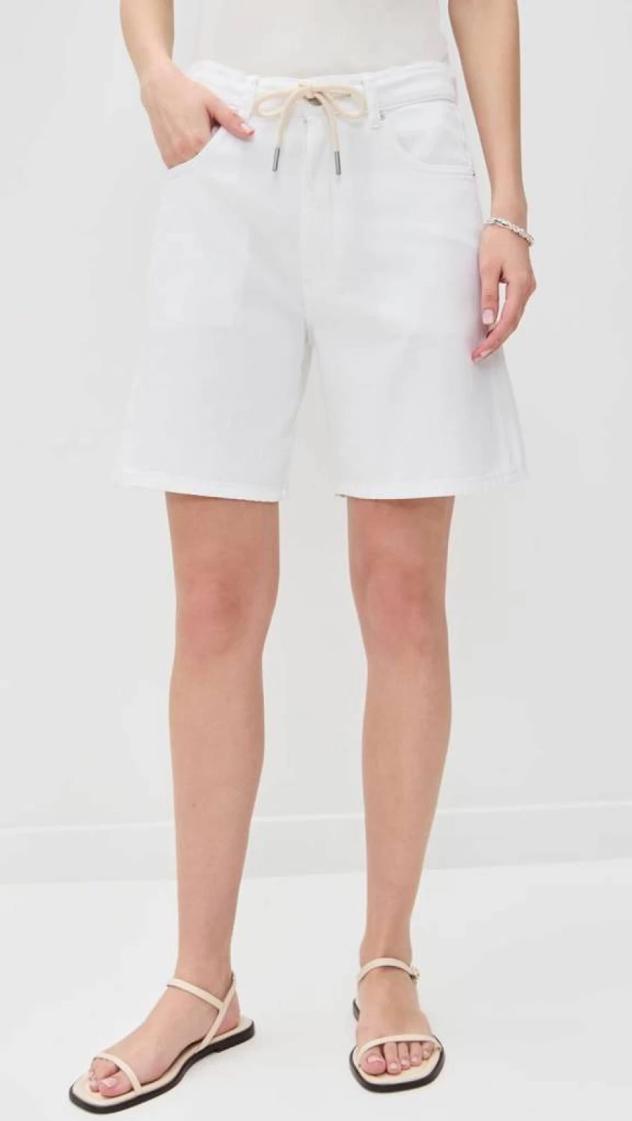 DL1961 Women's Aura Taylor High-Rise Drawstring Denim Shorts | Sustainable Stretch Jeans