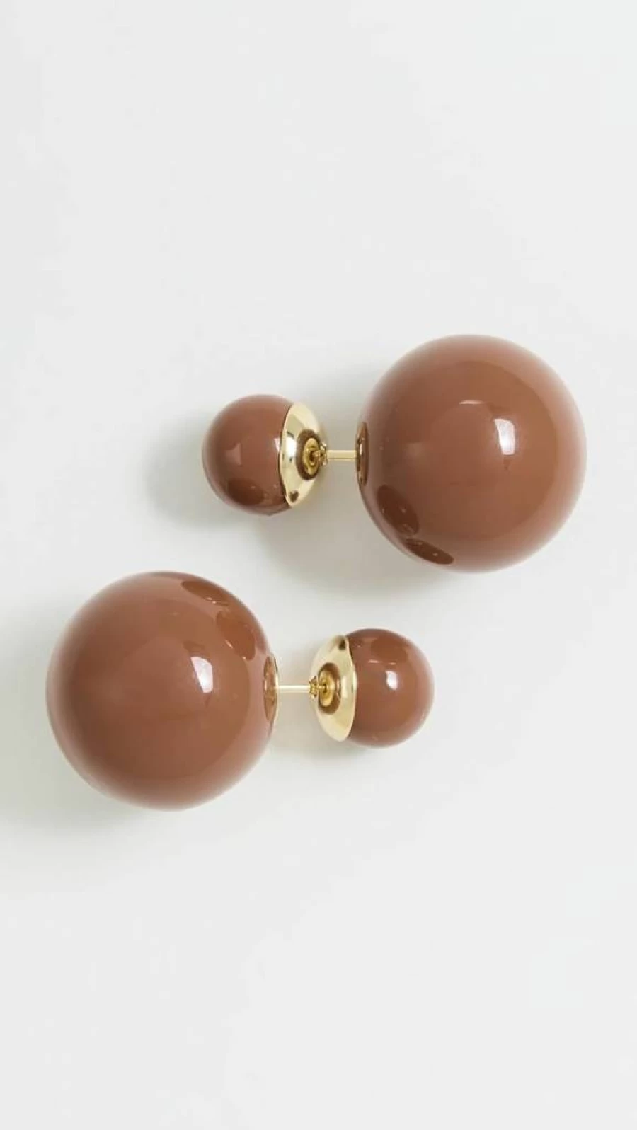 SHASHI Rose Pearl Double Ball Drop Earrings for Women - Elegant Rose Gold Dangle Earrings