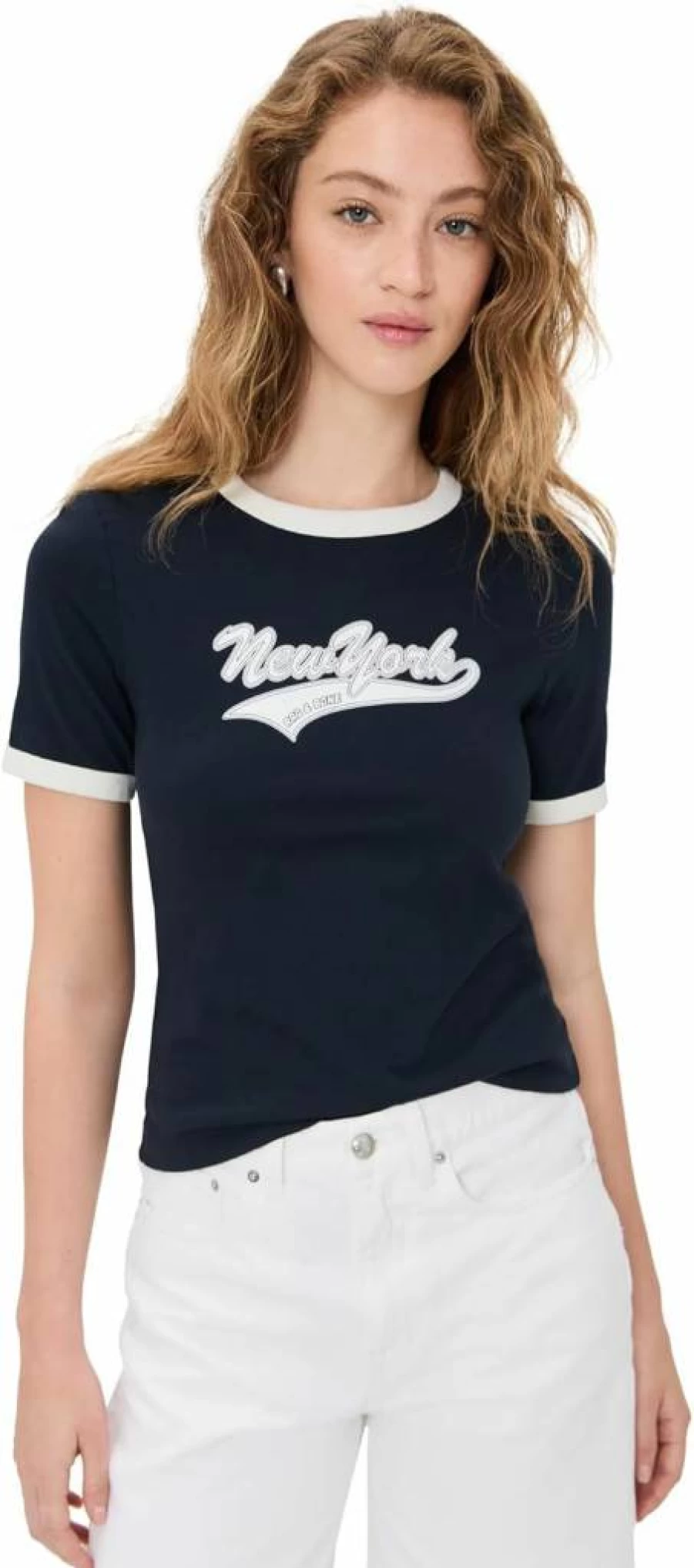 Rag & Bone Women's NY Mica Ringer Tee - Vintage Inspired Short Sleeve Top for Women