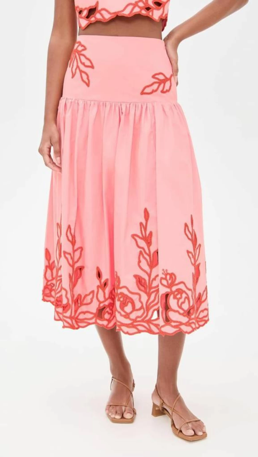 Cinq a Sept Women's Tilda Skirt with Floral Peony Print - Elegant Trailing Hem Design