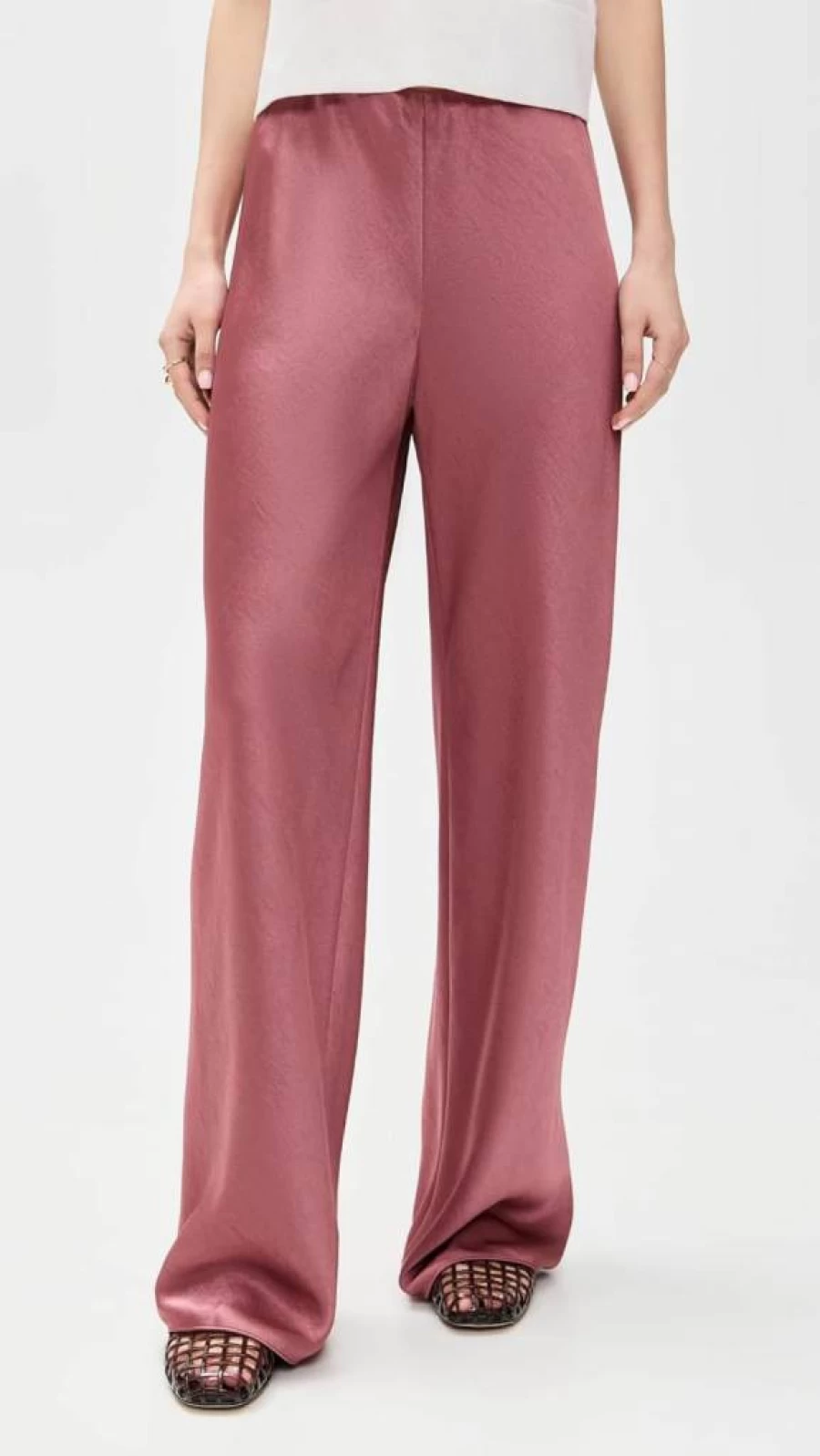 Vince Women's High-Waisted Fluid Bias-Cut Trousers for Elegant Comfort