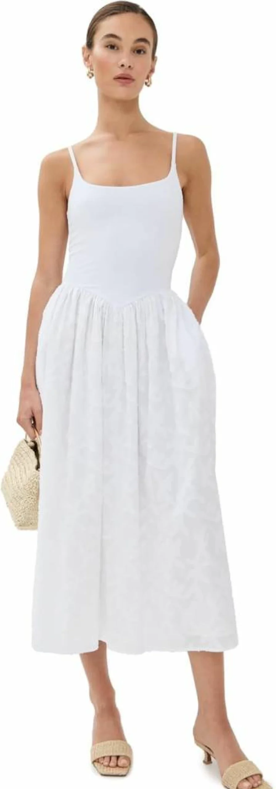 LE BOP Women's Alix Eyelet Summer Dress - Floral Lace Casual Sundress