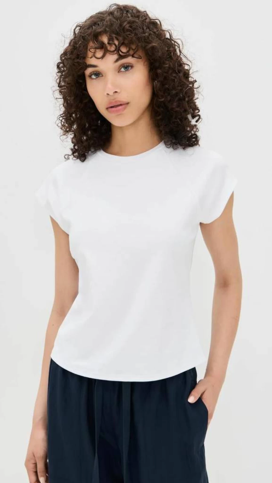 Theory Women's Raglan Cap Sleeve T-Shirt - Soft Cotton Blend Top for Casual Wear