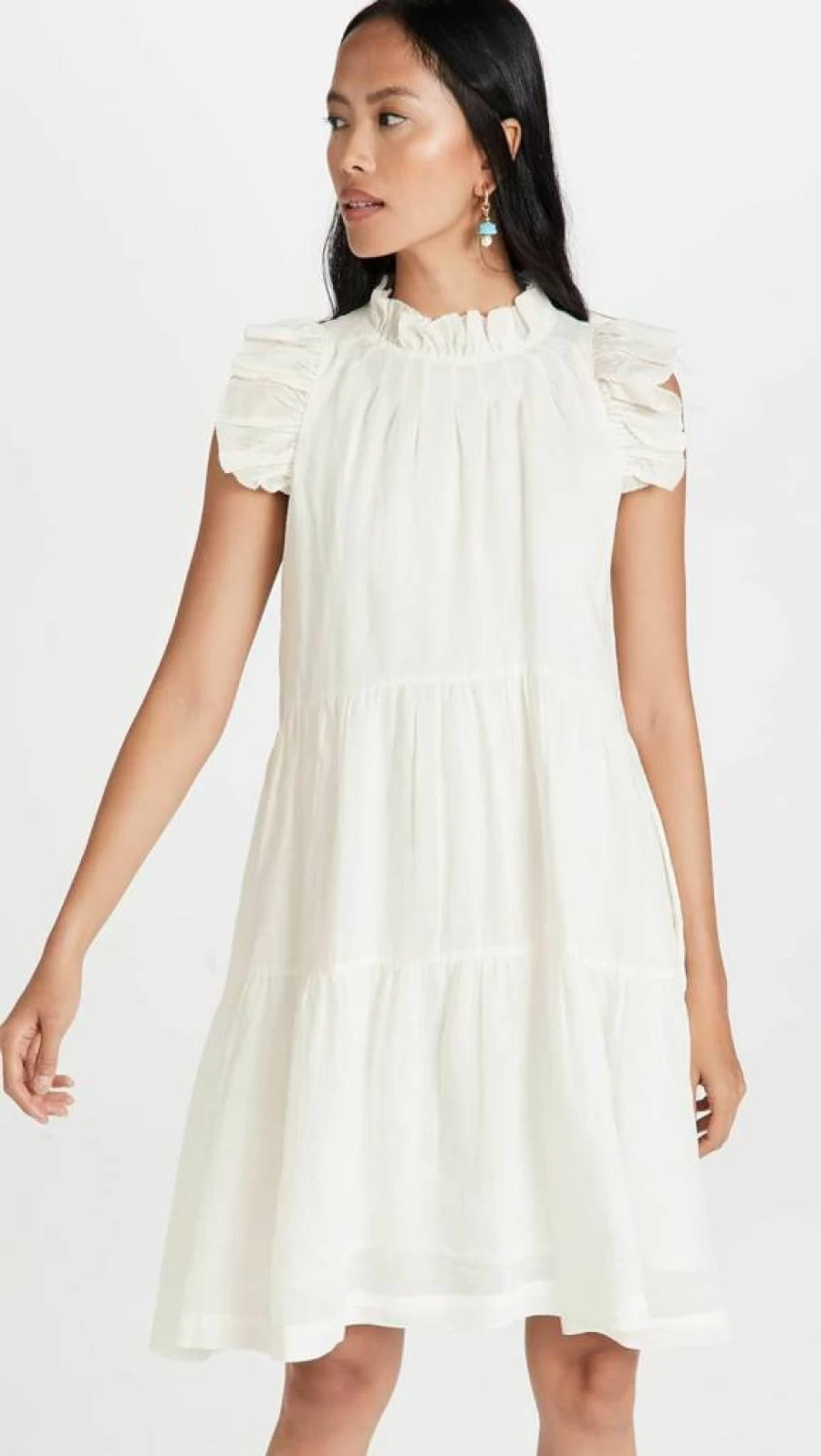 Sea Women's Waverly Flutter Sleeve Tiered Dress