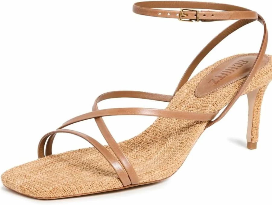 SCHUTZ Bari Mid Heel Sandals for Women - Stylish Summer Slide Shoes
