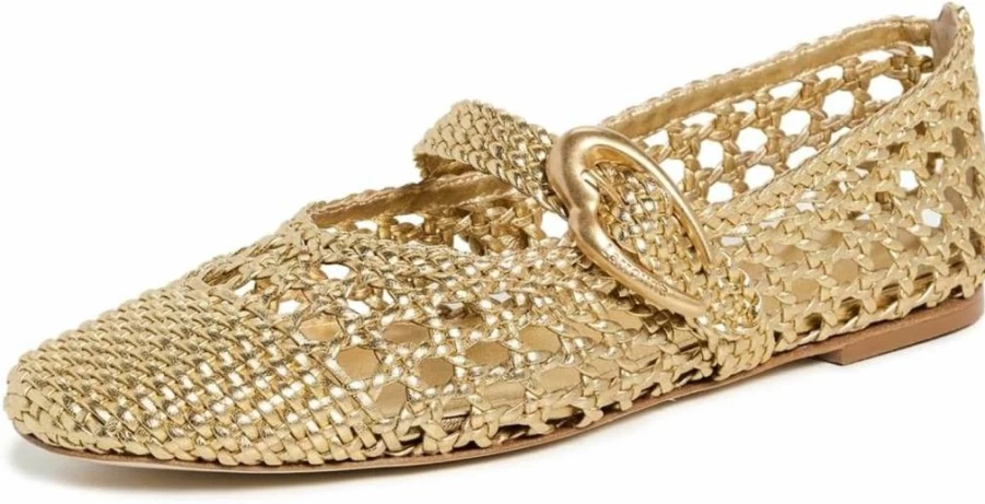 Larroude Women's Verona Macrame Ballet Flats – Comfortable Knit Flat Shoes for Women