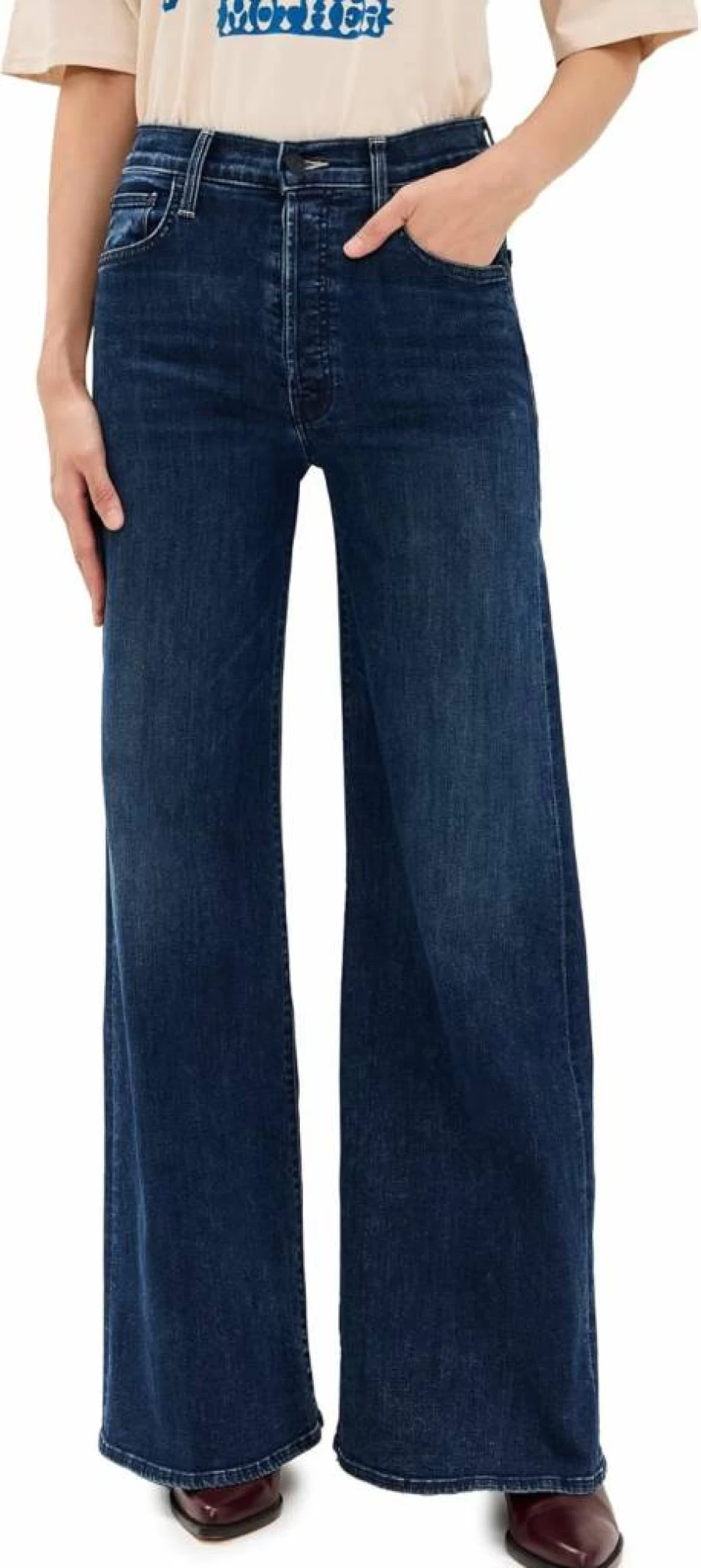 MOTHER Women's Tomcat Roller Sneaker Jeans - Distressed Denim High-Waisted Skinny Fit