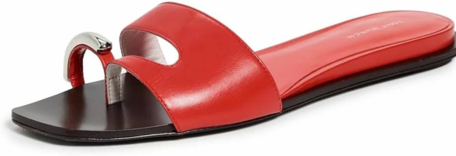 Tory Burch Women's Leather Pierced Slide Sandals - Comfortable Casual Slip-On Slides for Women