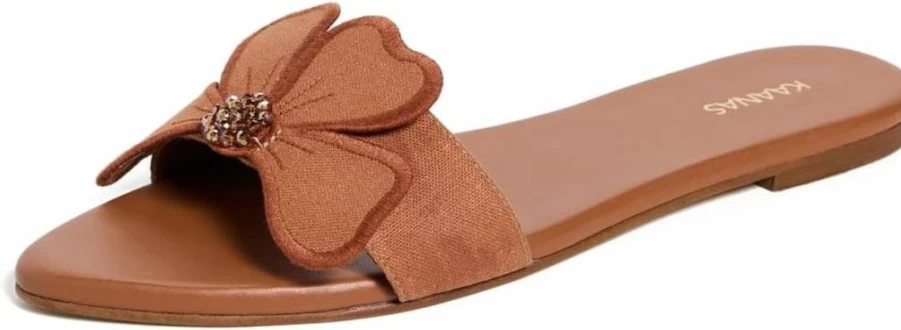 KAANAS Women's Bliss Floral Applique Sandals - Comfortable & Stylish Summer Footwear