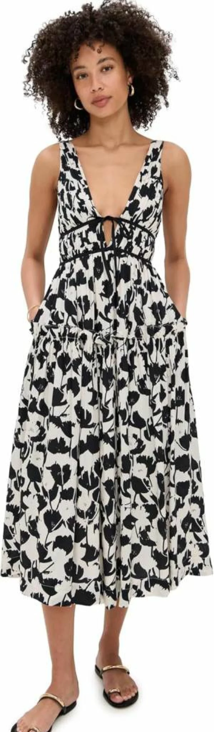 En Saison Women's Laurel Midi Dress - Flowy Summer Floral Casual Dress