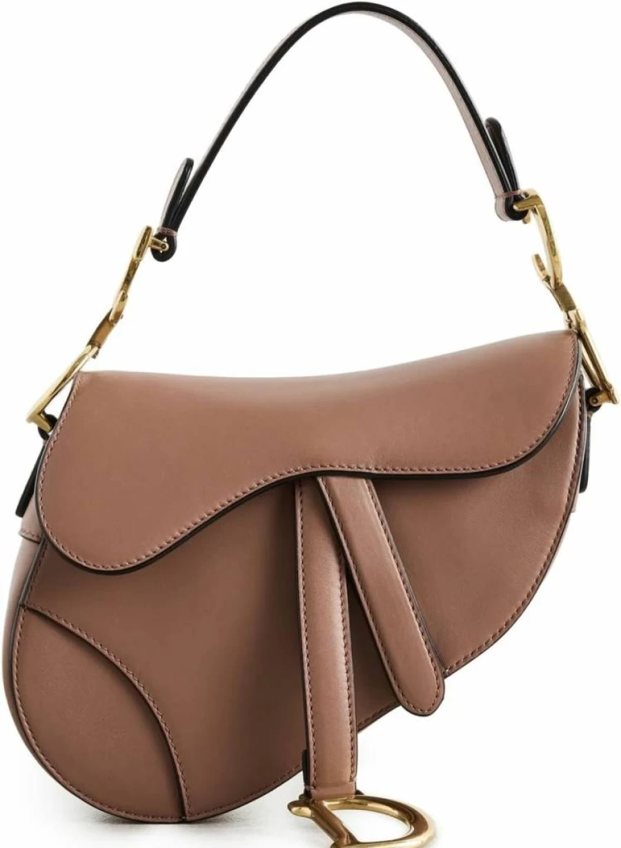 Christian Dior Saddle Bag Women's Pre-Owned Calfskin Leather Shoulder Bag Vintage Designer Handbag