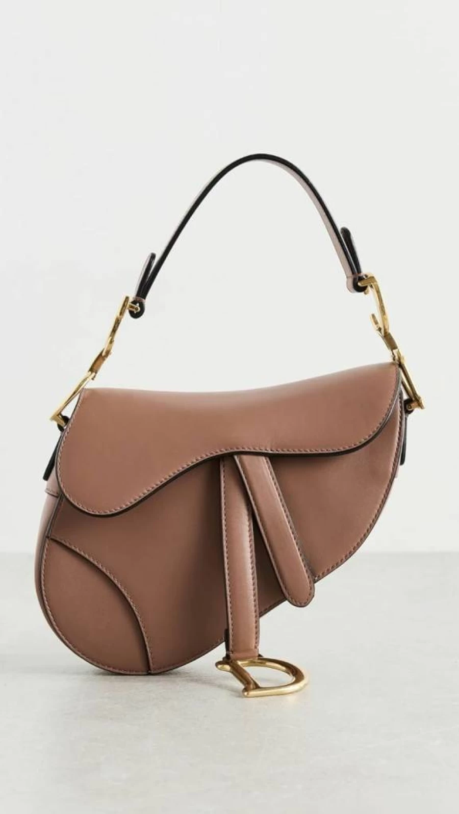 Christian Dior Saddle Bag Women's Pre-Owned Calfskin Leather Shoulder Bag Vintage Designer Handbag