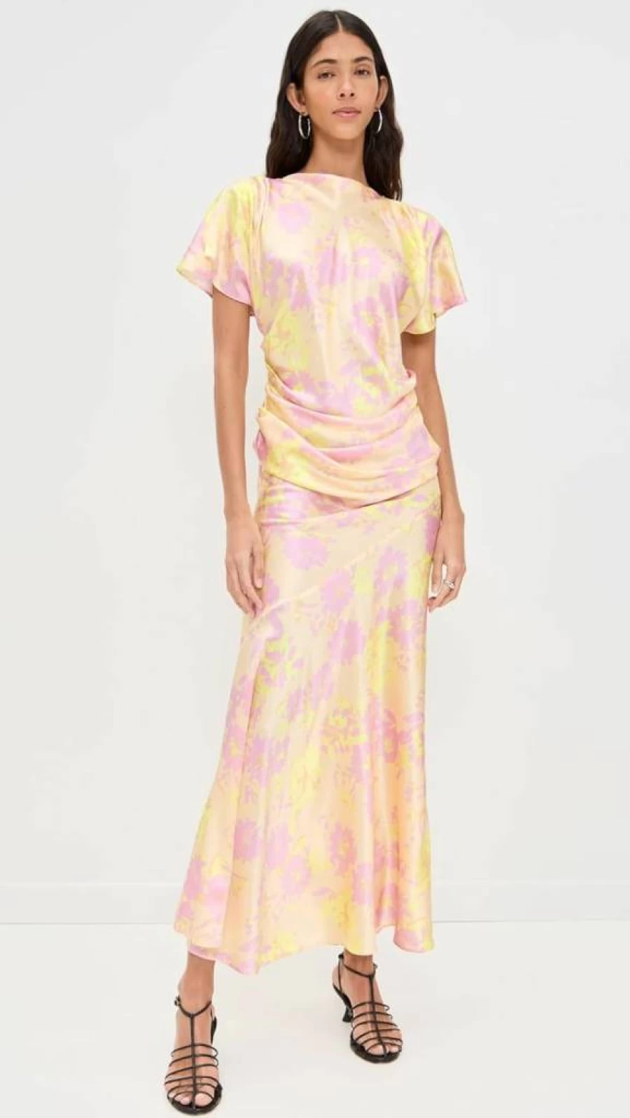Lee Mathews Women's Annette Drape Dress - Elegant Flowy Boho Chic Maxi Dress for Women