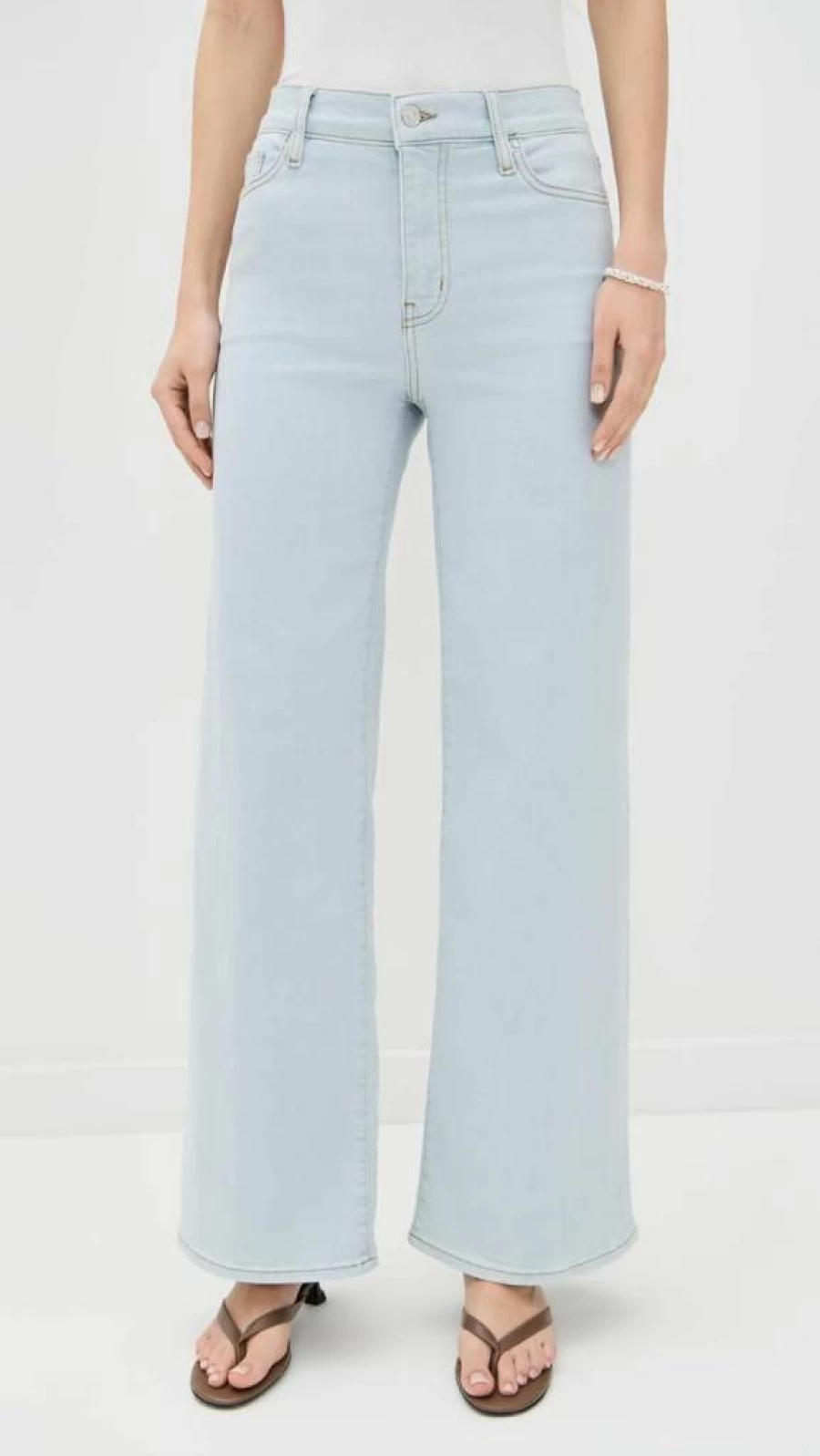 FRAME Women's High-Waisted Slim Fit Palazzo Jeans - Stretch Denim Skinny Trousers