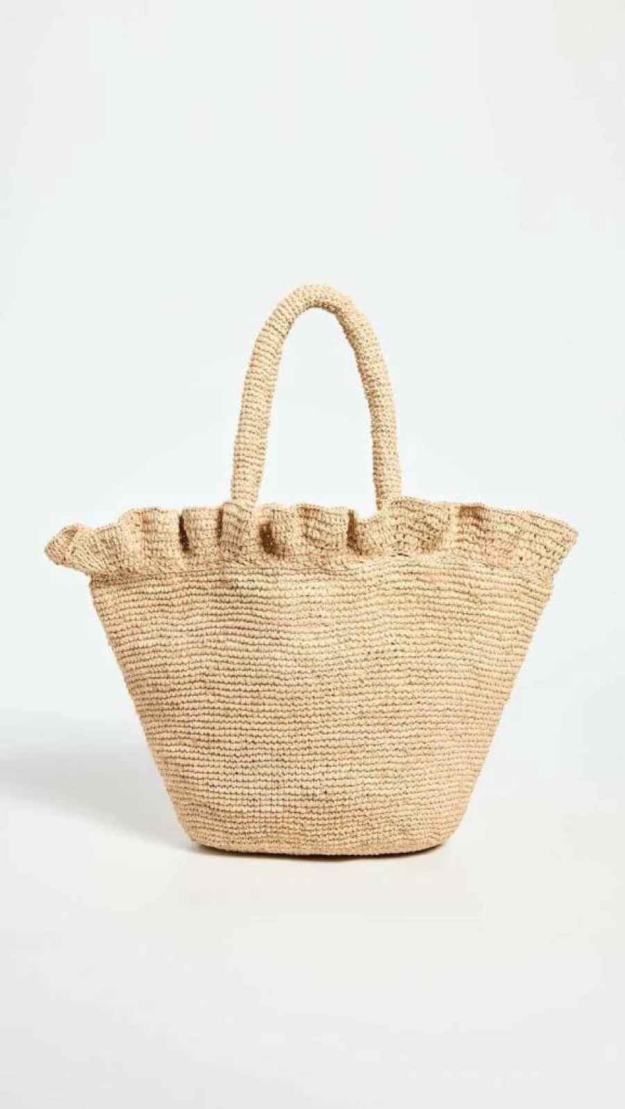 Loeffler Randall Women's Cyrus Raffia Woven Tote Bag with Ruffle Detail - Stylish Straw Handbag for Women