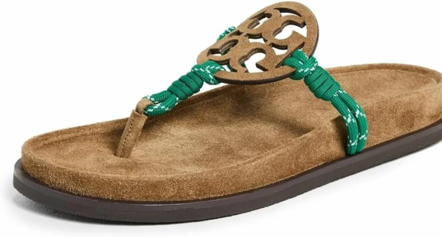 Tory Burch Women's Miller Cloud Sandals with Rope Detail – Stylish Summer Slide Sandals for Women
