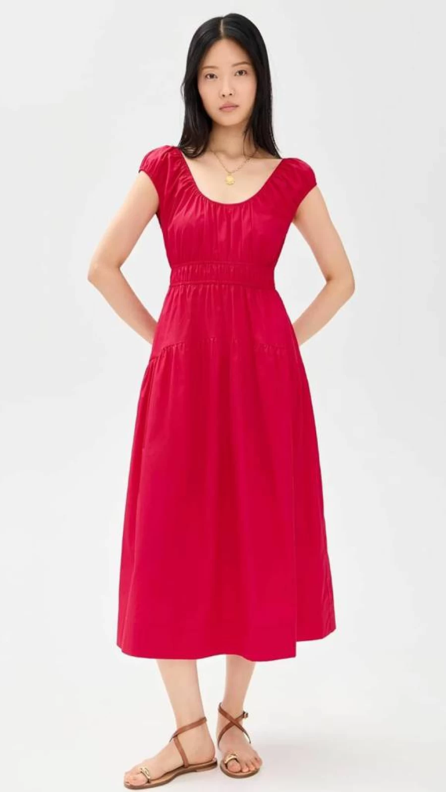 Marea Women's Janie Dress - Elegant Flowy Summer Dress with V-Neck and Floral Print