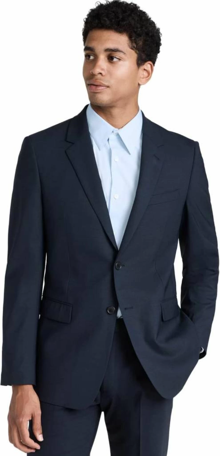 Theory Men's Navy Blue Chambers Stretch Wool Blazer - Size L