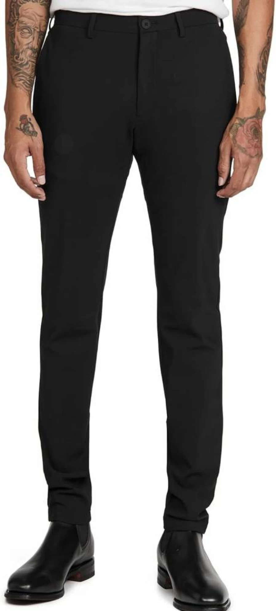 Theory Men's Zaine Black Ponte Dress Pants - Slim Fit 28 Waist Premium Office Trousers