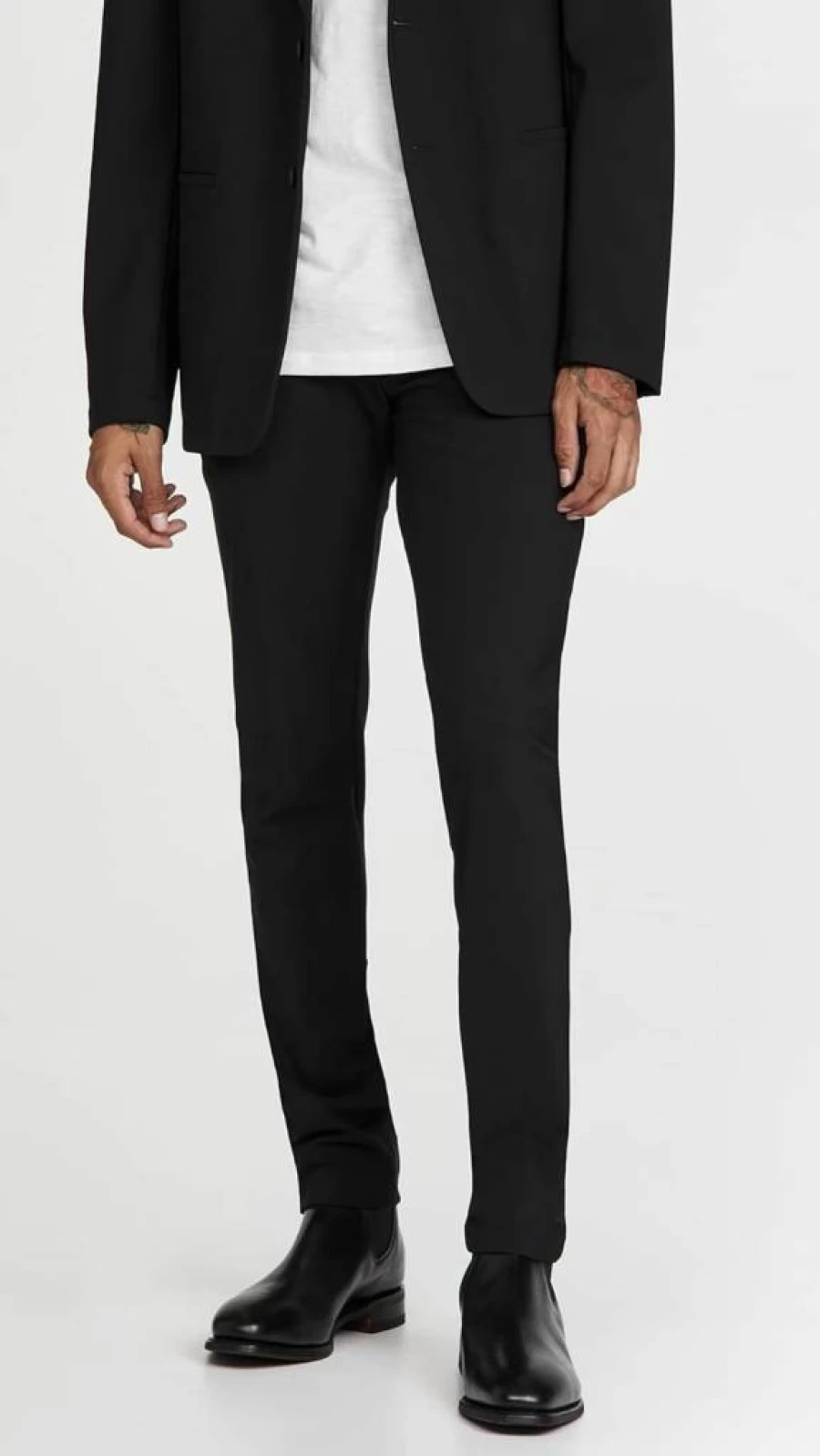 Theory Men's Zaine Black Ponte Dress Pants - Slim Fit 28 Waist Premium Office Trousers