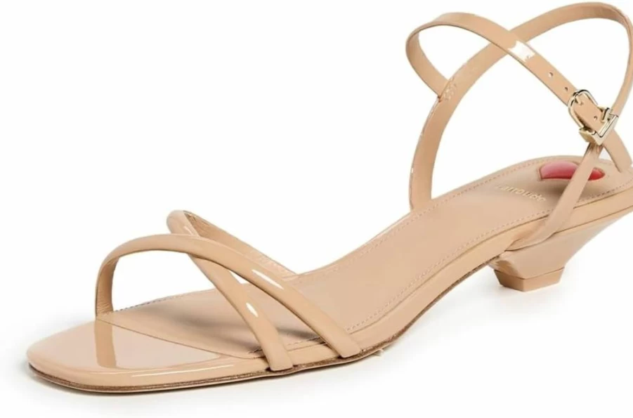 Larroude Women's Charlotte Leather Sandals – Comfortable Slide Sandals for Women, Fashionable Summer Footwear