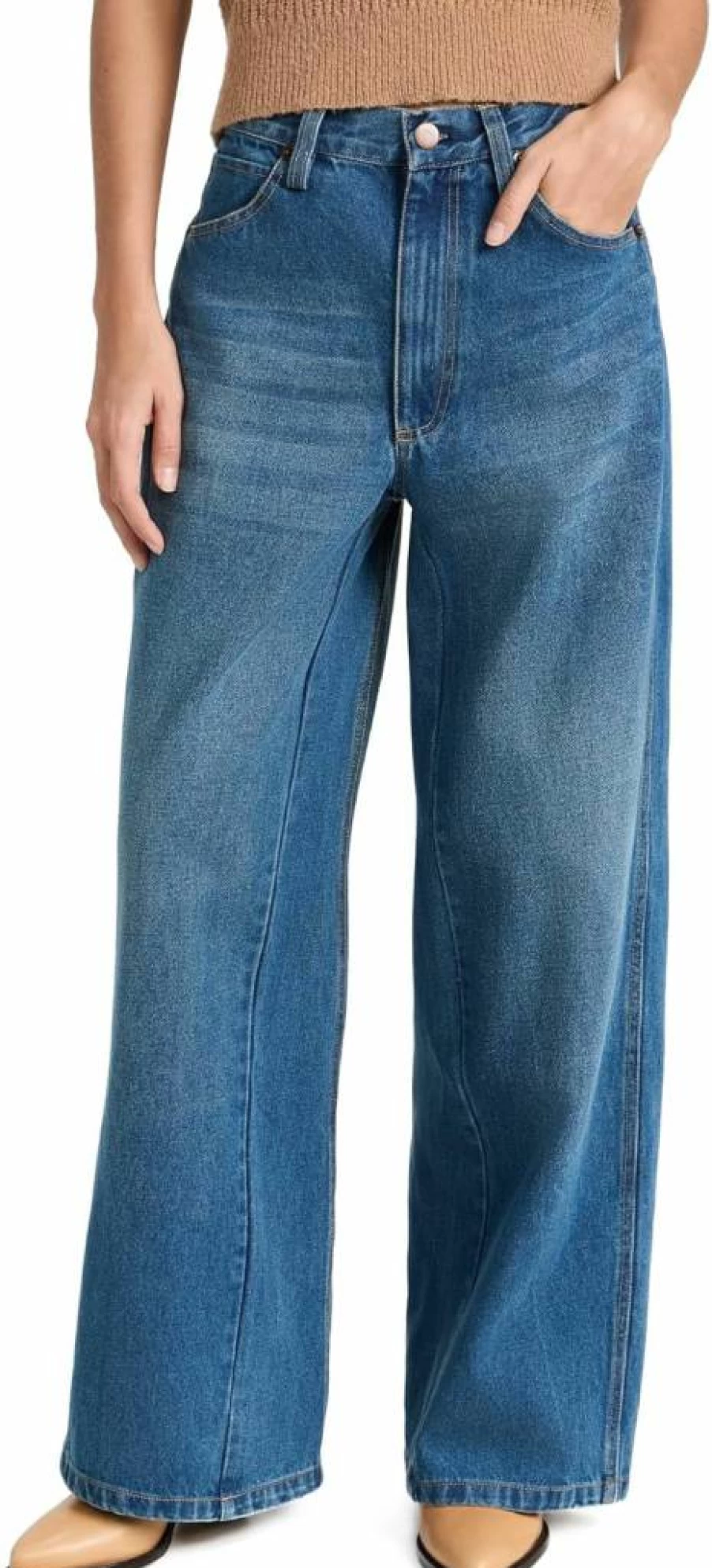 Sea Women's Elena High-Waisted Relaxed Fit Denim Jeans - Comfortable Baggy Pants for Casual Wear