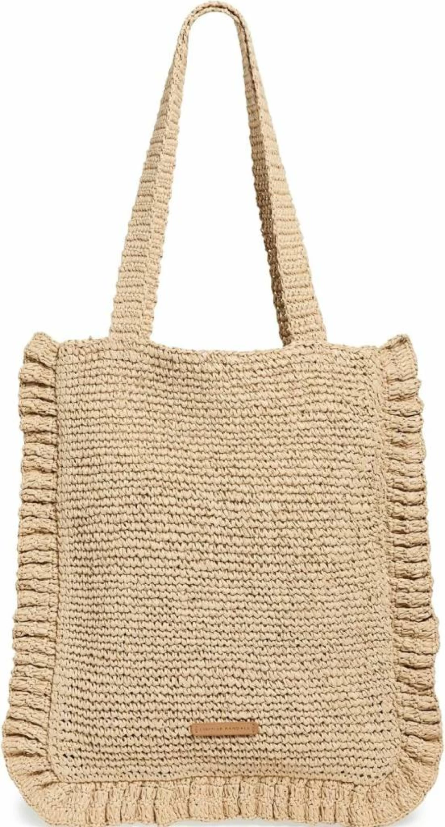 Loeffler Randall Justine Crochet Ruffle Tote Bag for Women - Elegant Handwoven Beach Bag