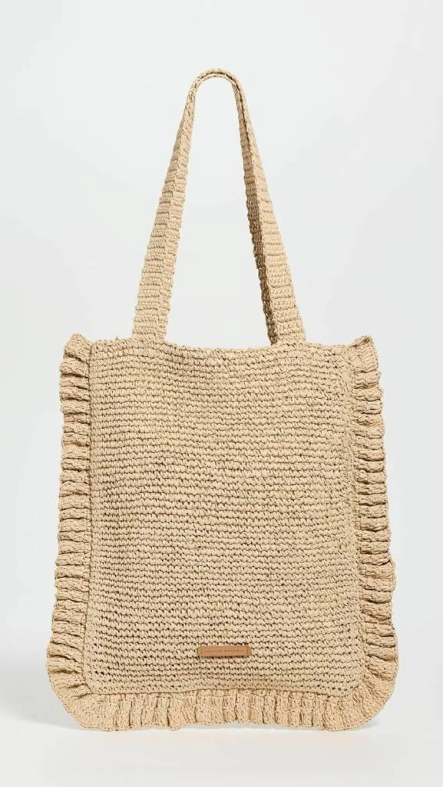Loeffler Randall Justine Crochet Ruffle Tote Bag for Women - Elegant Handwoven Beach Bag