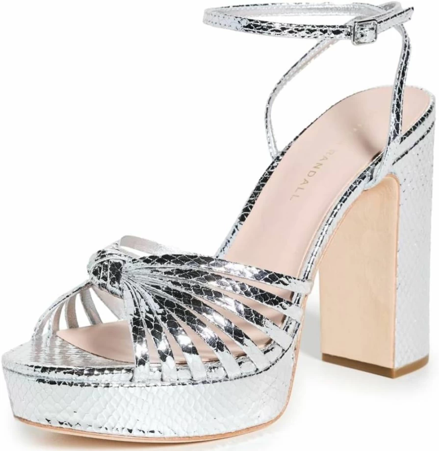Loeffler Randall Rivka Women's Leather Platform Sandals with Knot Detail