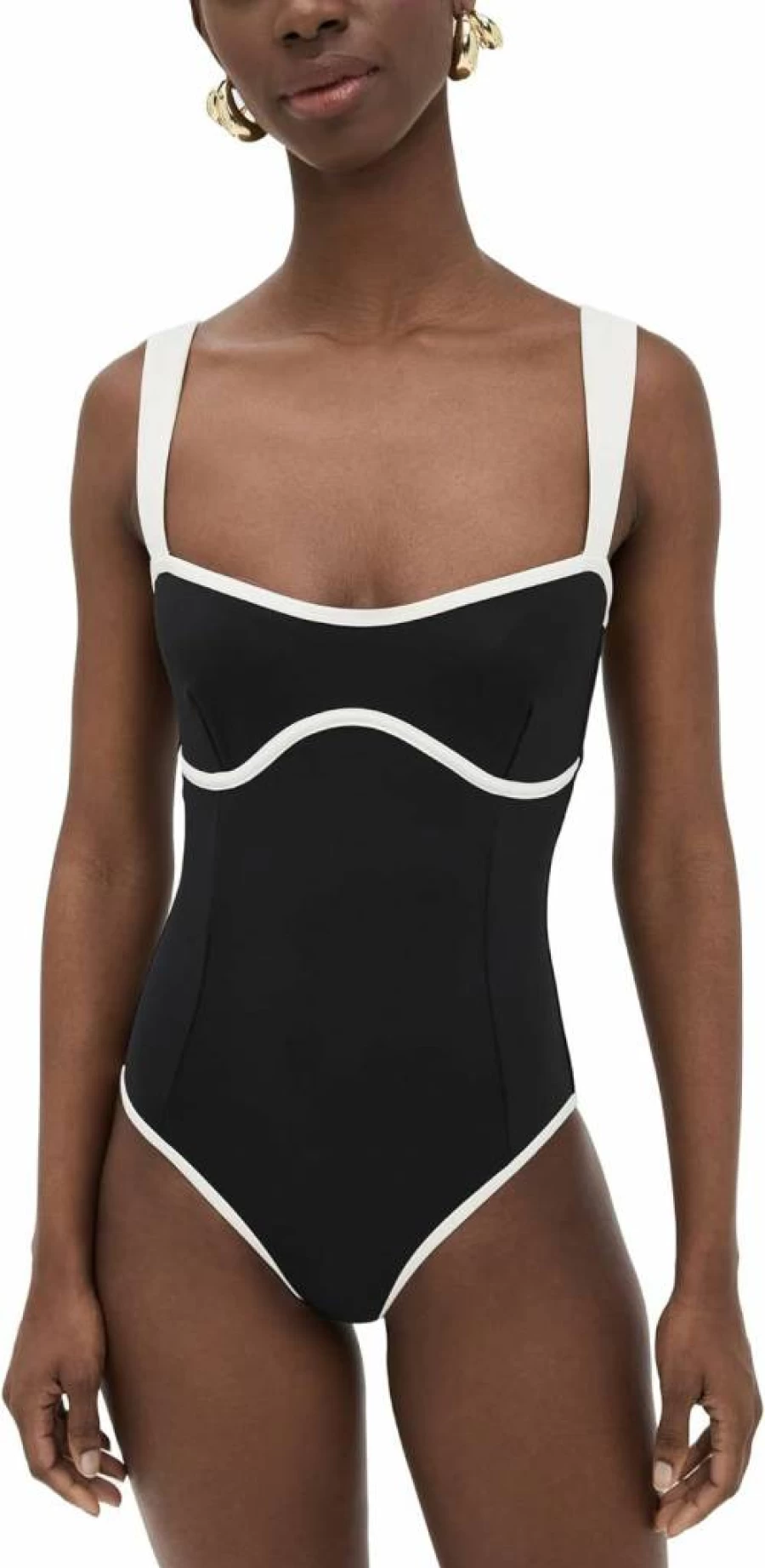 Good American Women's Sweetheart One-Piece Swimsuit with Compression Fit