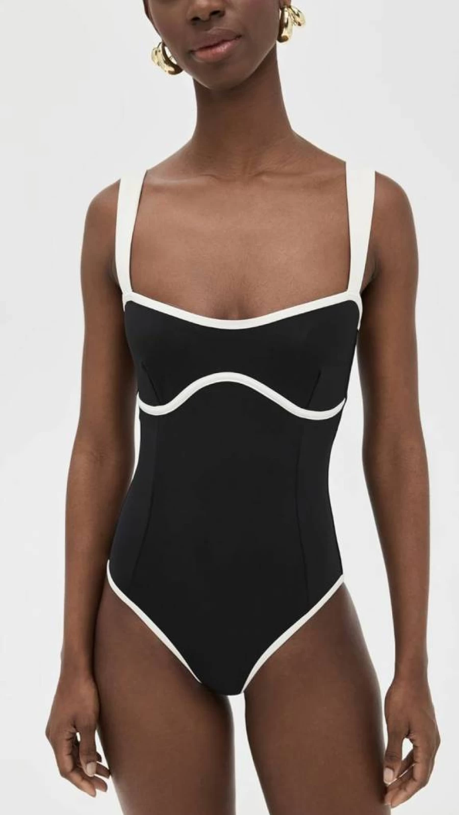 Good American Women's Sweetheart One-Piece Swimsuit with Compression Fit