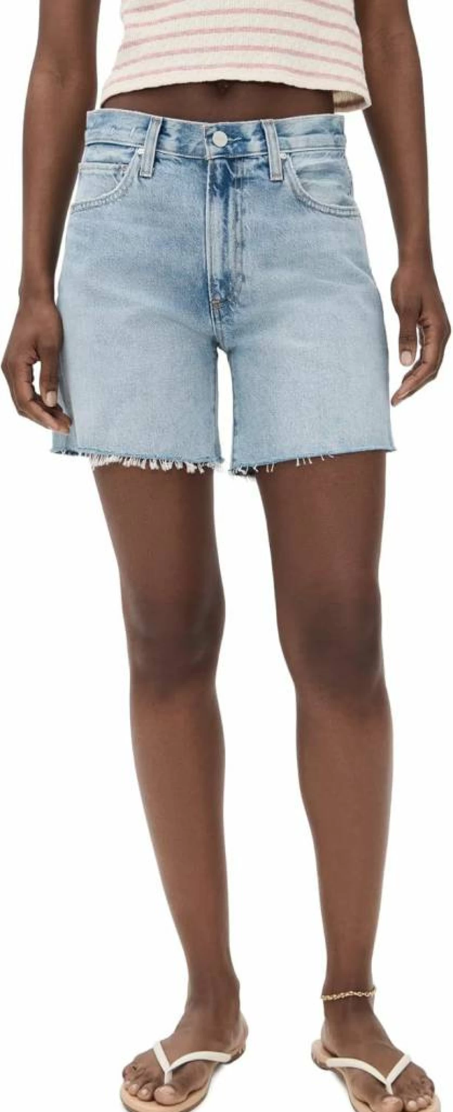 PAIGE Women's Archie Grand Tour High-Waisted Long Denim Shorts for Summer Fashion